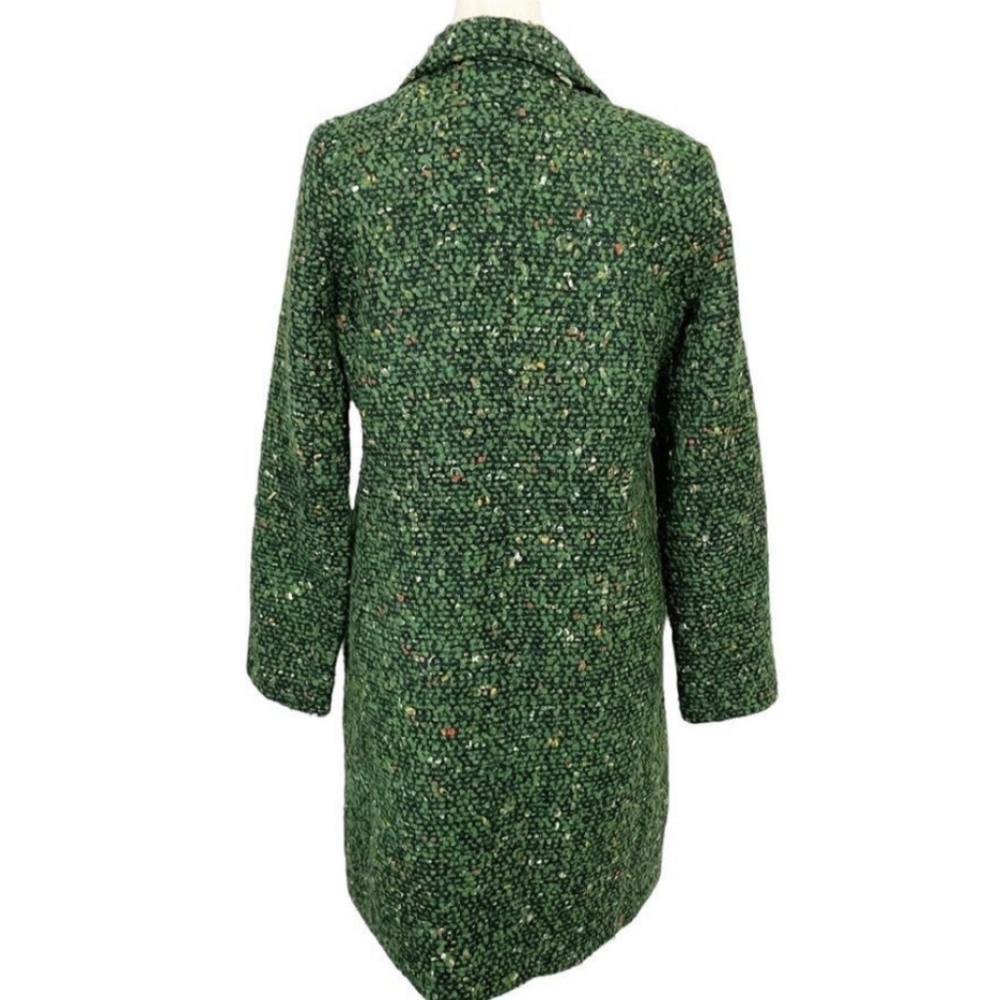 J. Crew Green Daphne Tweed Topcoat Coat Size 0 XS - Picture 6 of 15